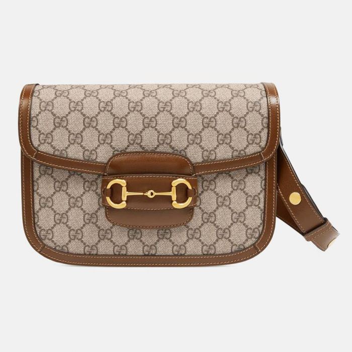 Gucci 1955 Horsebit GG Viền Nâu Size 25