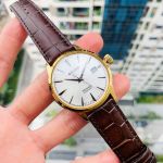 Seiko Presage Automatic Mặt Tròn Màu Trắng Dây Da Màu Nâu Lịch Ngày SRPB44J1