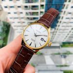 Seiko Presage Automatic Mặt Tròn Màu Trắng Dây Da Màu Nâu Lịch Ngày SRPB44J1