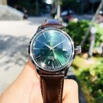 Seiko Presage Automatic Mặt Tròn Màu Xanh Dây Da Màu Nâu Lịch Ngày SRPD37