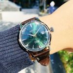 Seiko Presage Automatic Mặt Tròn Màu Xanh Dây Da Màu Nâu Lịch Ngày SRPD37