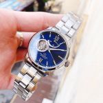 Orient Star Open Heart Automatic Mặt Tròn Màu Xanh Dây Kim Loại Màu Bạc RE-AT0001L00B