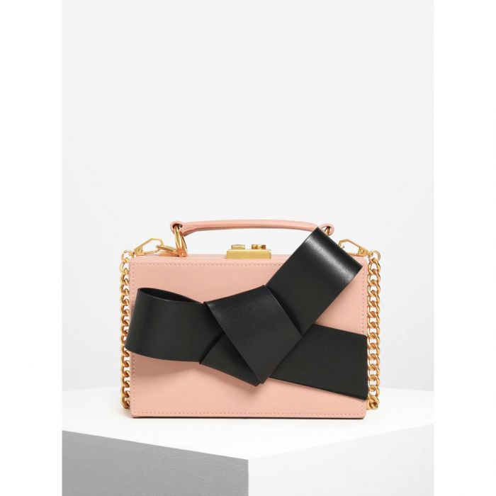 Charles & Keith Ribbon Màu Hồng Quai Xách CK2-50700831