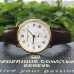 Frederique Constant Slim Line Mặt Tròn Màu Bạc Viền Màu Vàng FC-235M4S5