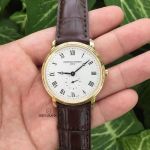 Frederique Constant Slim Line Mặt Tròn Màu Bạc Viền Màu Vàng FC-235M4S5