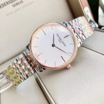 Frederique Constant Demi Vàng Hồng Mặt Tròn Màu Trắng Dây Kim Loại FC-200V5S32B