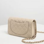 Charles & Keith Quilted Clutch Trần Trám Màu Be Dây Xích CK2-70700460