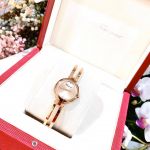 Salvatore Ferragamo Miniature Mặt Tròn Dây Kim Loại Màu Vàng Hồng FAT070017