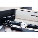 Raymond Weil Tradition Mặt Tròn Màu Trắng Dây Da Màu Đen Lịch Ngày 54661-STC-00300