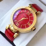 Versace Leda Mặt Tròn Dây Da Màu Đỏ VNC190017