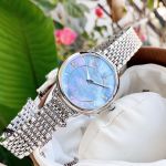 Eterna Eternity Diamond Mặt Tròn Khảm Trai Màu Xanh Dây Kim Loại Màu Bạc 2800.41.86.1743