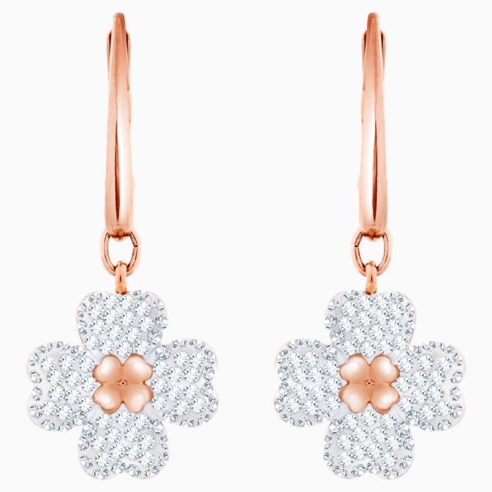 Swarovski Latisha Màu Vàng Hồng Charm Cỏ Bốn Lá Màu Trắng 5420249