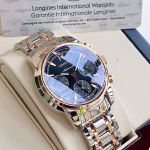 Longines Saint-Imier Automatic Demi Vàng Hồng Mặt Tròn Màu Đen Dây Kim Loại Lịch Ngày L2.753.5.52.7