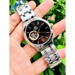 Orient Golden Eye II Open Heart Automatic Mặt Tròn Màu Đen Dây Kim Loại Màu Bạc FAG03002B0