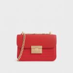 Charles & Keith Textured Boxy Chain Màu Đỏ Dây Xích Màu Vàng CK2-80700972-3