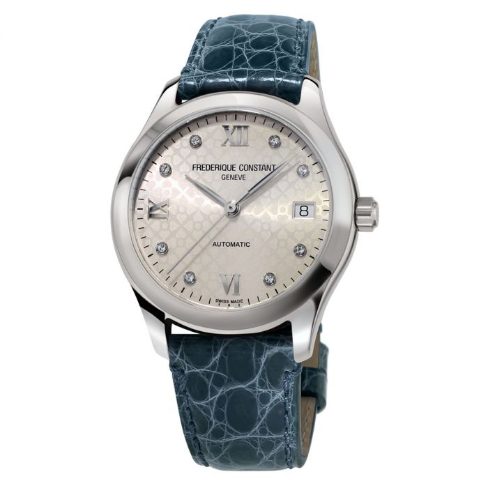 Frederique Constant Refined Specifications Automatic Diamond Mặt Tròn Dây Da Màu Xanh Lịch Ngày FC-303LGD3B6