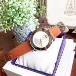 Movado Bold Cognac Mặt Tròn Màu Bạc Dây Da Màu Nâu 3600379