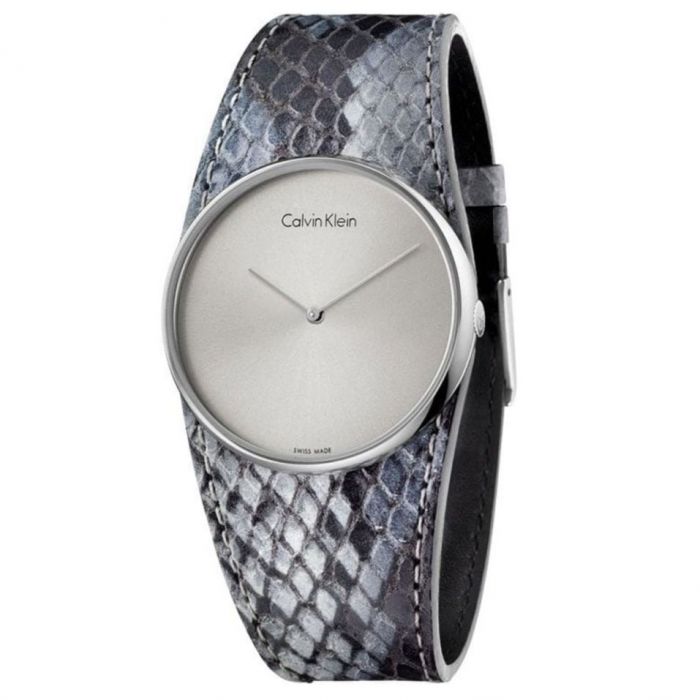 Calvin Klein Spellbound Mặt Tròn Màu Xám Dây Họa Tiết Da Rắn K5V231Q4