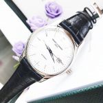 Frederique Constant Index Automatic Mặt Tròn Màu Bạc Dây Da Màu Đen Lịch Ngày FC-303S6B6