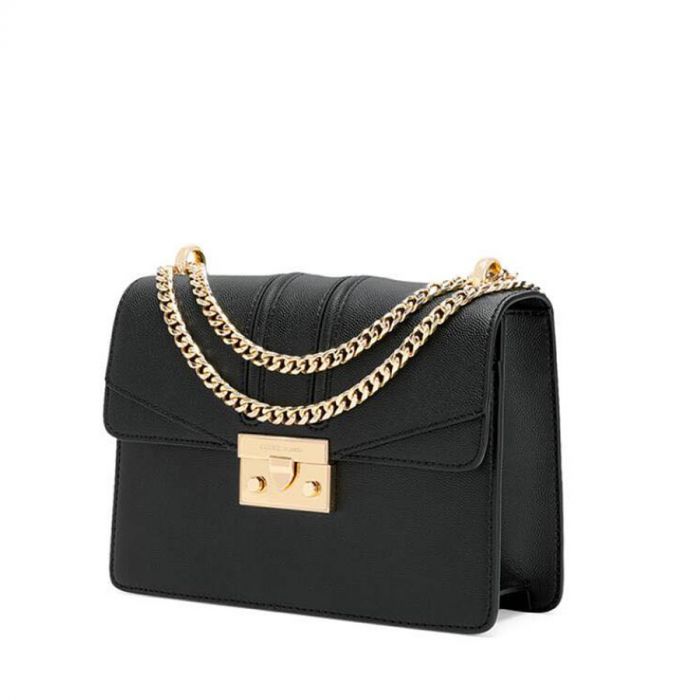 Charles & Keith Chain Shoulder Màu Đen Dây Xích Màu Vàng CK2-20160069