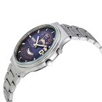 Orient Perpetual Automatic Vạn Niên Mặt Tròn Màu Xanh Dây Kim Loại Màu Ba FEU00002DW