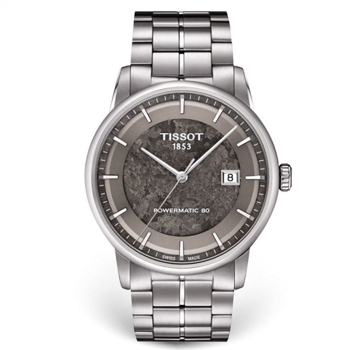 Tissot Luxury Anthracite Automatic Mặt Tròn Dây Kim Loại Màu Bạc Lịch Ngày T086.407.11.061.10