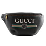 Gucci Bumbag Print Màu Đen Dây Đỏ Pha Xanh 530412 0GCCT