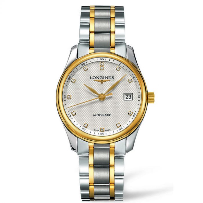 Longines Master Automatic Demi Vàng Mặt Tròn Dây Kim Loại Lịch Ngày L2.518.5.77.7