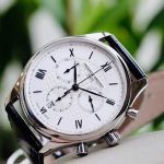 Frederique Constant Classics Chronograph Mặt Tròn Màu Bạc Dây Da Màu Đen Lịch Ngày FC-292MS5B6