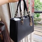 Michael Kors Sofia Tote Màu Đen Dây Xích Đáp Da 35H8GO5T8L