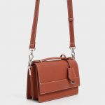 Charles & Keith Front Handle Màu Cam Gạch CK2-51190005-2