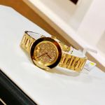 Movado Bold Pave Mặt Tròn Đính Đá Dây Kim Loại Màu Vàng 3600492