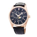 Orient Mechanical Sun and Moon Gen 5 Mặt Tròn Dây Da Màu Đen Lịch Ngày Thứ RA-AK0304B