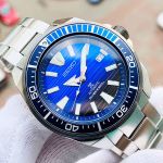 Seiko Samurai Automatic Dive Mặt Tròn Màu Xanh Dây Kim Loại Màu Bạc Lịch Ngày SRPC93