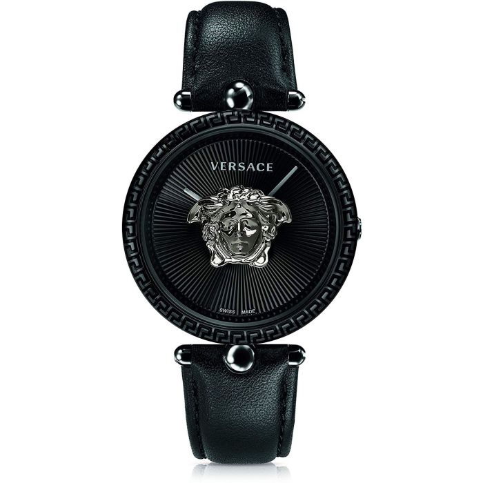 Versace Palazzo Empire Mặt Tròn Dây Da Màu Đen VCO050017