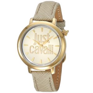 Just Cavalli Mặt Tròn Màu Vàng Dây Da Màu Ngà JC1L007L0025