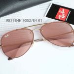 Ray-ban Blaze Aviator Lense Màu Hồng Tráng Gương Gọng Kim Loại Màu Vàng RB3584N 9052/E4