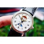 Frederique Constant Classics Heart Beat Moon Phase Automatic Mặt Tròn Màu Bạc Dây Da Màu Đen Lịch Ngày FC-335MC4P6