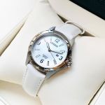 Citizen Mặt Tròn Dây Da Màu Trắng Lịch Ngày EU6080-07D