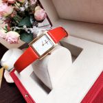 Salvatore Ferragamo Portrait Mặt Chữ Nhật Màu Trắng Dây Da Màu Đỏ SFDS00119