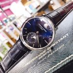 Frederique Constant Manufacture Slim Line Moon Phase Automatic Mặt Tròn Dây Da Màu Xanh Lịch Ngày FC-705N4S6