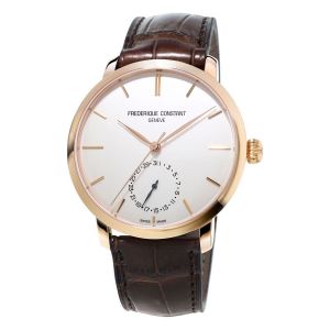 Frederique Constant Slimline Automatic Mặt Tròn Màu Bạc Dây Da Màu Nâu Lịch Ngày FC-710V4S4