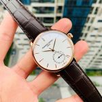 Frederique Constant Slimline Automatic Mặt Tròn Màu Bạc Dây Da Màu Nâu Lịch Ngày FC-710V4S4