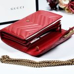 Gucci GG Marmont Matelassé Màu Đỏ Logo Dây Xích Màu Vàng 474575 DTD1T