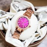 Michael Kors Miyota Mặt Tròn Dây Kim Loại Màu Vàng Hồng Lịch Ngày Thứ MK6430