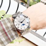 Frederique Constant Classics Automatic Moon Phase Mặt Tròn Dây Kim Loại Màu Bạc FC-330MC4P6B