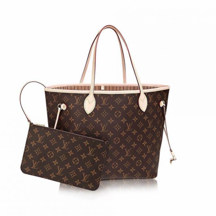 Louis Vuitton Neverfull MM Monogram Màu Nâu Lòng Nâu Kèm Zip Pouch