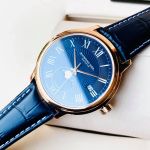 Raymond Weil Maestro Moon Phase Automatic Mặt Tròn Viền Vàng Hồng Dây Da Màu Xanh Lịch Ngày 2239-PC5-00509
