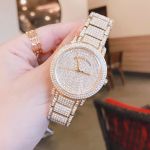 Michael Kors Pave Darci Mặt Tròn Đính Đá Dây Kim Loại Màu Vàng MK6547