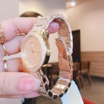 Michael Kors Pave Darci Mặt Tròn Đính Đá Dây Kim Loại Màu Vàng MK6547